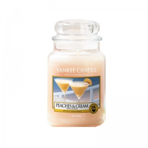 Yankee Candle Peaches & Cream - duża świeca zapachowa - e-candlelove