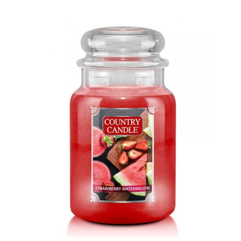 Country Candle Strawberry Watermelon - duża świeca zapachowa - candlelove