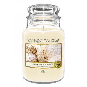Yankee Candle Soft Wool & Amber - duża świeca zapachowa - candlelove